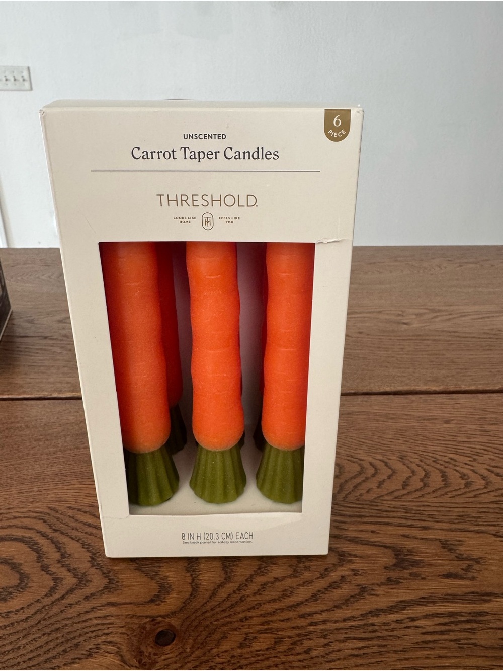 Threshold Orange and Green Carrot Taper Candles - 6 Pack